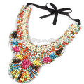 2015 fashion bib necklace Bohemian wooden beaded collar necklace